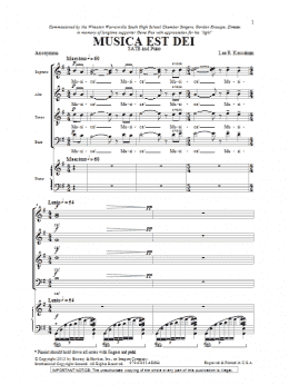 page one of Musica Est Dei (SATB Choir)