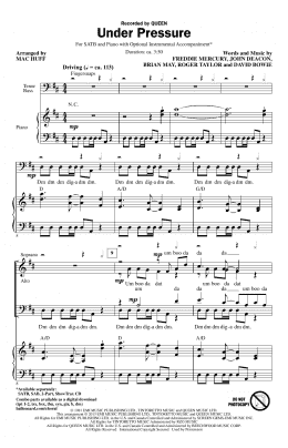 page one of Under Pressure (arr. Mac Huff) (SATB Choir)