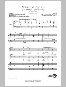 page one of Spirate Pur, Spirate (Oh Breeze, Light Breeze) (2-Part Choir)