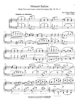 page one of Menuet Italien (Piano Solo)