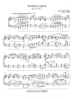 page one of Scottish Legend, Op. 54, No. 1 (Piano Solo)