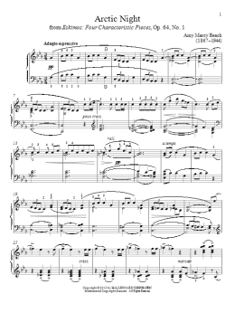 page one of Arctic Night (Piano Solo)