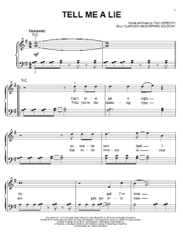 page one of Tell Me A Lie (Easy Piano)