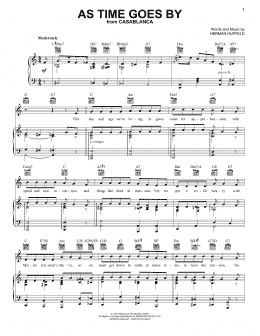 page one of As Time Goes By (Piano, Vocal & Guitar Chords (Right-Hand Melody))