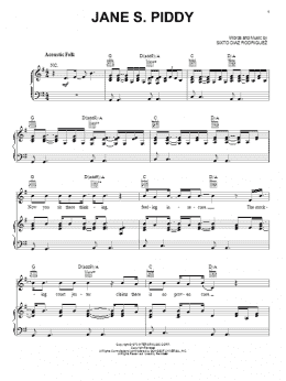 page one of Jane S. Piddy (Piano, Vocal & Guitar Chords (Right-Hand Melody))