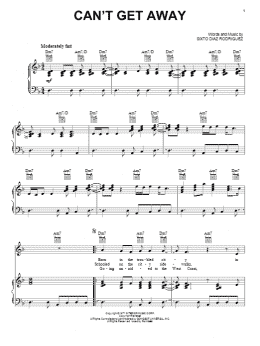 page one of Can't Get Away (Piano, Vocal & Guitar Chords (Right-Hand Melody))