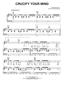 page one of Crucify Your Mind (Piano, Vocal & Guitar Chords (Right-Hand Melody))