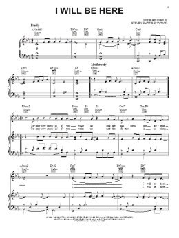 page one of I Will Be Here (Piano, Vocal & Guitar Chords (Right-Hand Melody))