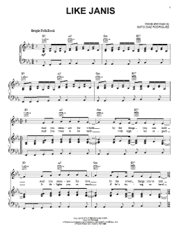 page one of Like Janis (Piano, Vocal & Guitar Chords (Right-Hand Melody))