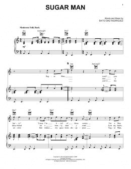 page one of Sugar Man (Piano, Vocal & Guitar Chords (Right-Hand Melody))