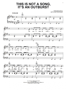 page one of This Is Not A Song, It's An Outburst (Piano, Vocal & Guitar Chords (Right-Hand Melody))