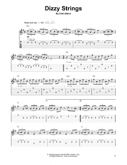 page one of Dizzy Strings (Guitar Tab (Single Guitar))