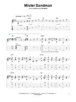 page one of Mister Sandman (Guitar Tab (Single Guitar))