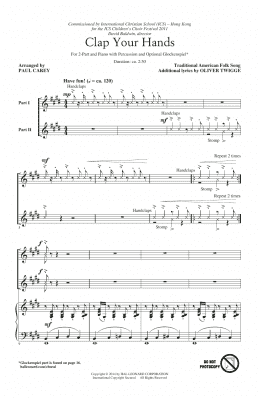 page one of Clap Your Hands (2-Part Choir)