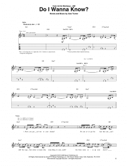 page one of Do I Wanna Know? (Guitar Tab)