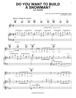 page one of Do You Want To Build A Snowman? (from Frozen) (Piano, Vocal & Guitar Chords (Right-Hand Melody))