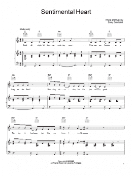 page one of Sentimental Heart (Piano, Vocal & Guitar Chords (Right-Hand Melody))