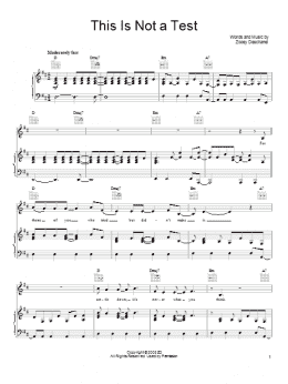 page one of This Is Not A Test (Piano, Vocal & Guitar Chords (Right-Hand Melody))