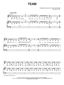 page one of Team (Piano, Vocal & Guitar Chords (Right-Hand Melody))