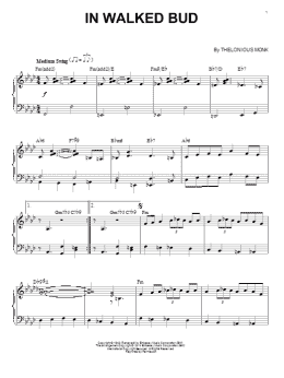 page one of In Walked Bud (Piano Solo)