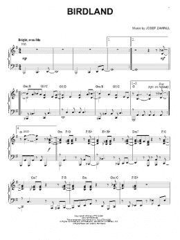 page one of Birdland (Piano Solo)