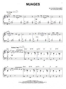 page one of Nuages (Piano Solo)