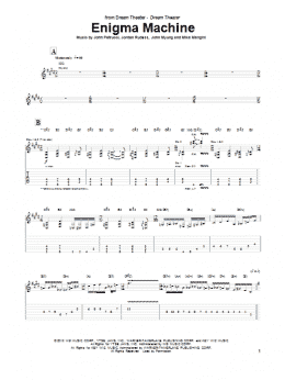 page one of Enigma Machine (Guitar Tab)