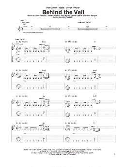 page one of Behind The Veil (Guitar Tab)