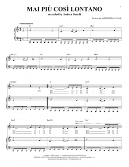 page one of Mai Piu' Cosi' Lontano (Piano & Vocal)