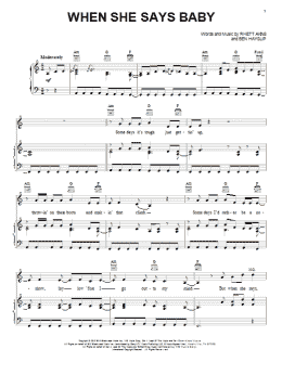 page one of When She Says Baby (Piano, Vocal & Guitar Chords (Right-Hand Melody))