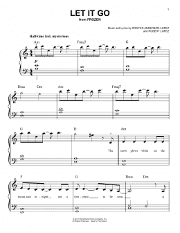 page one of Let It Go (from Frozen) (Very Easy Piano)