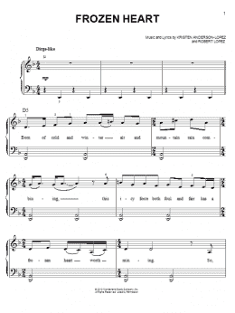 page one of Frozen Heart (from Disney's Frozen) (Easy Piano)