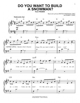 page one of Do You Want To Build A Snowman? (from Frozen) (Easy Piano)