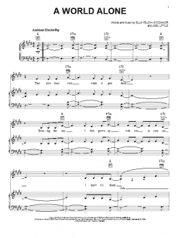 page one of A World Alone (Piano, Vocal & Guitar Chords (Right-Hand Melody))