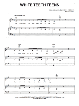 page one of White Teeth Teens (Piano, Vocal & Guitar Chords (Right-Hand Melody))