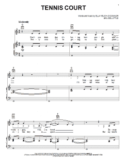 page one of Tennis Court (Piano, Vocal & Guitar Chords (Right-Hand Melody))