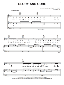 page one of Glory And Gore (Piano, Vocal & Guitar Chords (Right-Hand Melody))