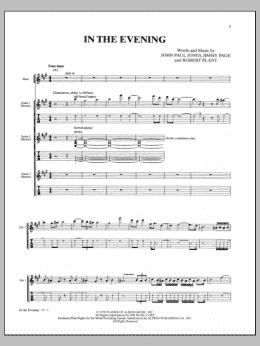 page one of In The Evening (Guitar Tab)