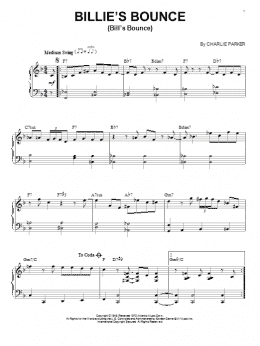 page one of Billie's Bounce (Bill's Bounce) (Piano, Vocal & Guitar Chords (Right-Hand Melody))