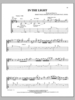 page one of In The Light (Guitar Tab)