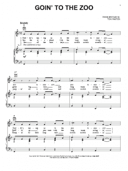 page one of Goin' To The Zoo (Piano, Vocal & Guitar Chords (Right-Hand Melody))