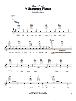 page one of (Theme From) A Summer Place (Ukulele)