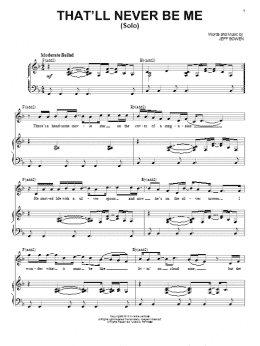 page one of That'll Never Be Me (Solo) (Piano, Vocal & Guitar Chords (Right-Hand Melody))