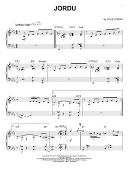 page one of Jordu (Piano Solo)
