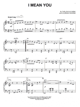 page one of I Mean You (Piano Solo)