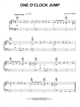 page one of One O'Clock Jump (Piano, Vocal & Guitar Chords (Right-Hand Melody))