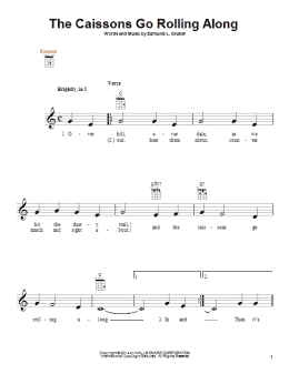 page one of The Caissons Go Rolling Along (Ukulele)