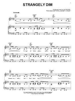 page one of Strangely Dim (Piano, Vocal & Guitar Chords (Right-Hand Melody))