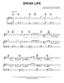 page one of Speak Life (Piano, Vocal & Guitar Chords (Right-Hand Melody))