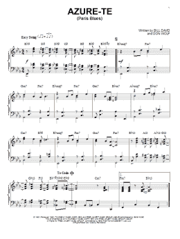 page one of Azure-Te (Paris Blues) (Piano Solo)
